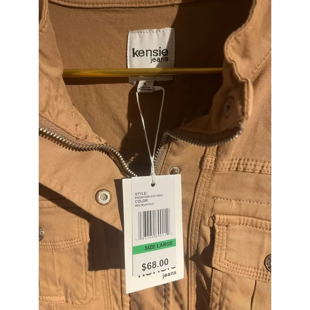 NWT Kensie jeans light weight jacket color Wild mushroom Size large - Picture 5 of 7